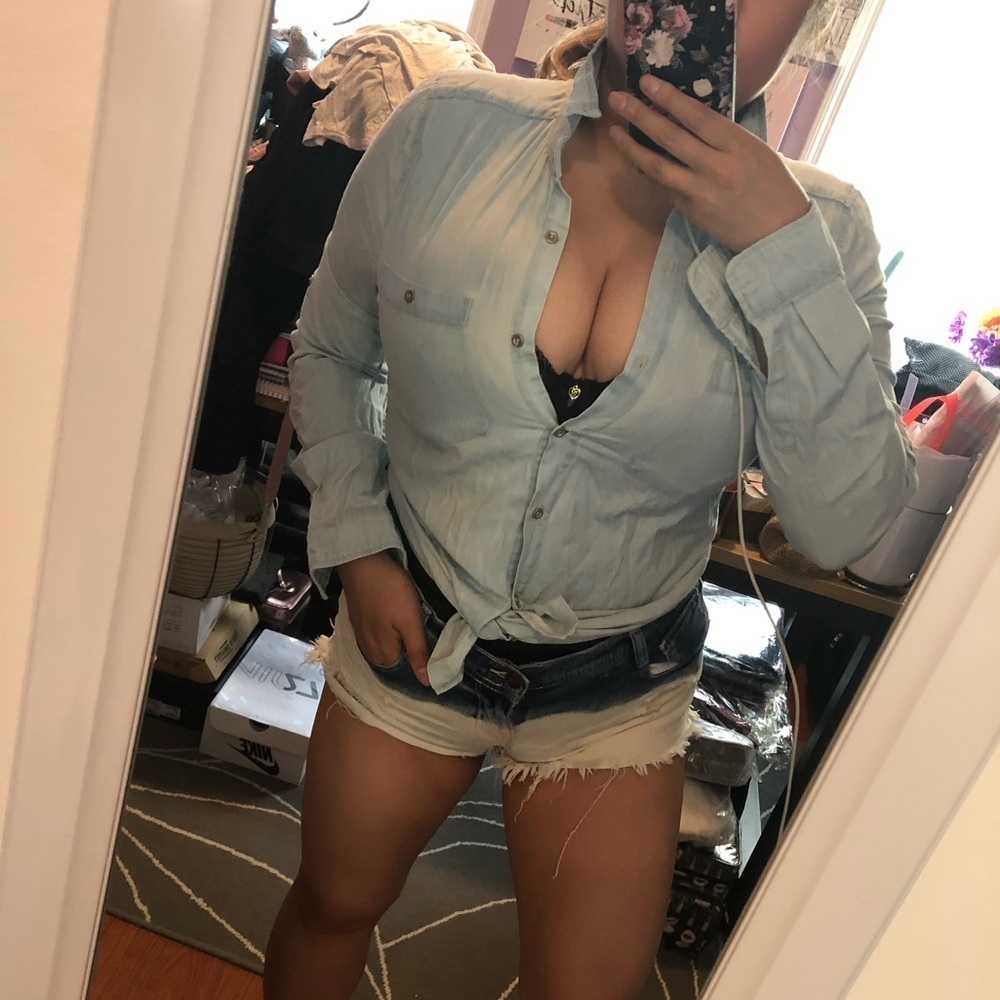 NWT Jean Button Down